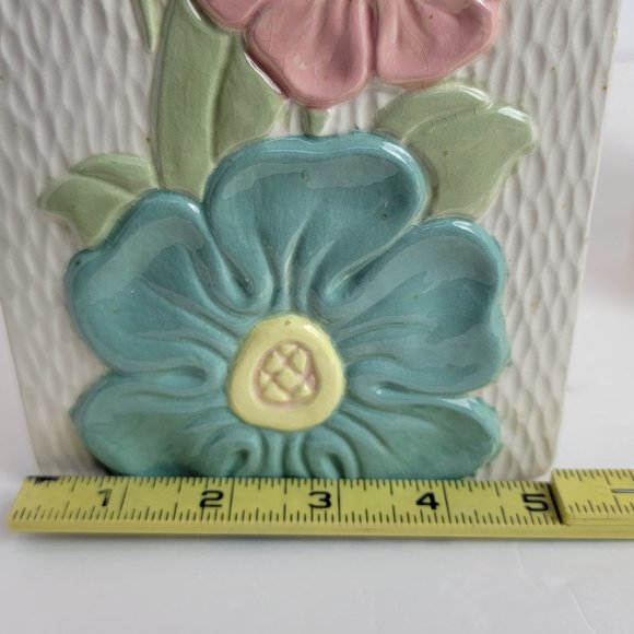 Handmade Floral Containers Ceramic Textured 90's - Picture 16 of 16